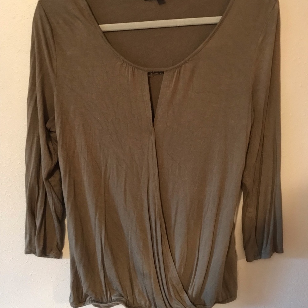 Olive green crossbody shirt